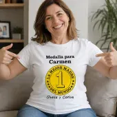 Camiseta medalla mejor madre personalizada