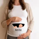 Camiseta personalizada 'Beb&eacute; asoma'