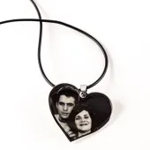 Colgante coraz&oacute;n con foto grabada