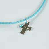 Pulsera de plata cruz personalizada