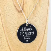 Colgante de plata grabado Abuela &iexcl;Te quiero!