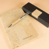 Conjunto bloc de notas y bol&iacute;grafo personalizado