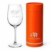Copa de vino con iniciales grabadas