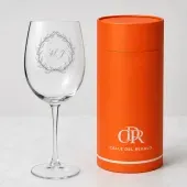 Copa de vino grabada con monograma