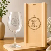 Copa de vino grabada 'Gracias Profe'