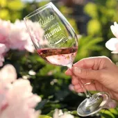 Copa de vino grabada para madre