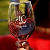 Copa de vino para cumplea&ntilde;os grabada