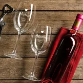 Copas de vino grabadas con coraz&oacute;n