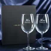 Copas de vino grabadas Mr y Mrs