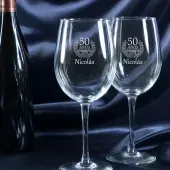 Copas de vino grabadas para cumplea&ntilde;os