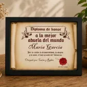 Diploma pergamino a la mejor abuela