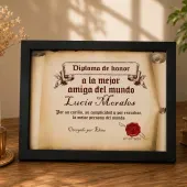 Diploma pergamino a la mejor amiga