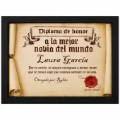 Diploma pergamino a la mejor novia