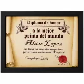 Diploma pergamino a la mejor prima