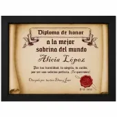 Diploma pergamino a la mejor sobrina
