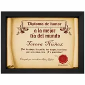 Diploma pergamino a la mejor t&iacute;a