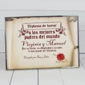 Diploma pergamino a los mejores padres del mundo