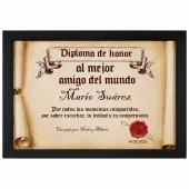 Diploma pergamino al mejor amigo