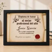 Diploma pergamino al mejor profesional