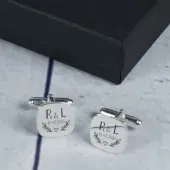 Gemelos de plata grabados para boda