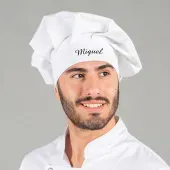 Gorro de cocinero bordado de algod&oacute;n org&aacute;nico