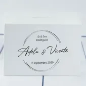 Hucha de madera para pareja personalizada