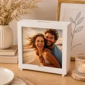 Hucha de madera personalizada con foto
