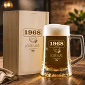 Jarra de cerveza a&ntilde;o de nacimiento con estuche