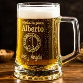 Jarra de cerveza con medalla al mejor padre