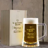 Jarra de cerveza para abuelo con estuche madera