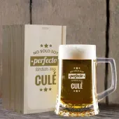 Jarra de cerveza personalizada 'No solo soy perfecto'