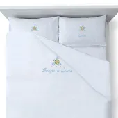 Juego de s&aacute;banas bordadas 'Flor'
