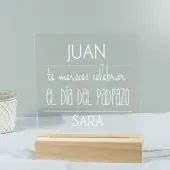 L&aacute;mpara led grabada para padre 'Te mereces'