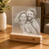 L&aacute;mpara LED personalizada con foto grabada