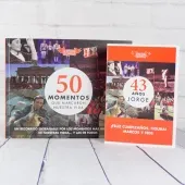 Libro '50 momentos que marcaron nuestra vida' con tarjeta