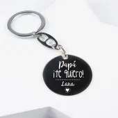 Llavero de plata Te quiero pap&aacute; grabado