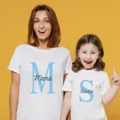 Pack camisetas mam&aacute; e hij@ personalizado Inicial