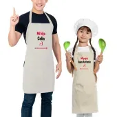 Pack de delantal BIO bordado padre e hijo