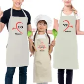 Pack de delantales BIO bordados para familia