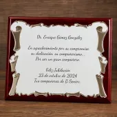 Placa de homenaje personalizada