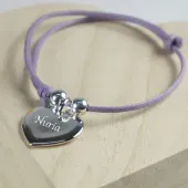 Pulsera coraz&oacute;n de plata personalizada