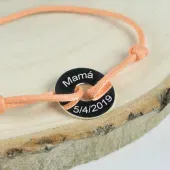 Pulsera ficha de plata personalizada