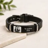 Pulsera grabada con foto para hombre