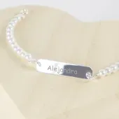 Pulsera de plata ni&ntilde;a grabada