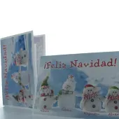 Tarjeta personalizada mu&ntilde;ecos de nieve