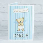 Tarjeta personalizada osito para nacimiento