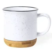 Taza vintage de cer&aacute;mica y bamb&uacute;
