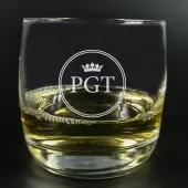 Vaso de whisky grabado con iniciales