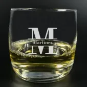 Vaso de whisky grabado 'Inicial y nombre'