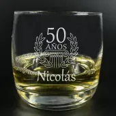 Vaso de whisky grabado para cumplea&ntilde;os